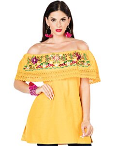 Blusa México Artesanal 603051 Campesina Amarilla
