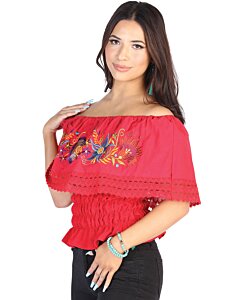 Blusa Resorte Artesanal Noche Buena 602454 Rojo