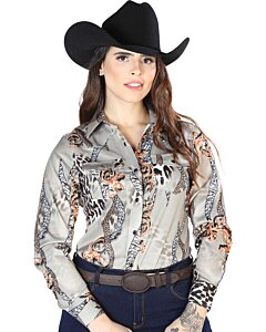Camisa Vaquera De Mujer Color Taupe 44113