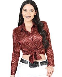 Blusa Manga Larga De Moda Color Burgundy 44561