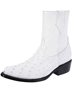 Bota Avestruz Blanca Corta Cierre Lateral WD 11-005