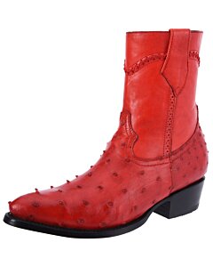 Bota Avestruz Roja Corta Con Cierre WD 11-004