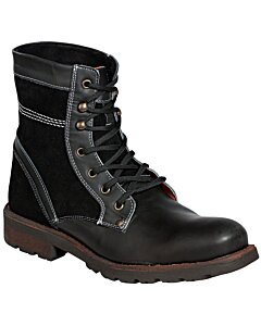 Botas Cortas Agujetas Para Hombre Lamasini 7601 Color Negro