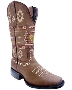 Bota De Mujer Vaquera Con Bordado Estilo Tradicional Nativo WD 11-500