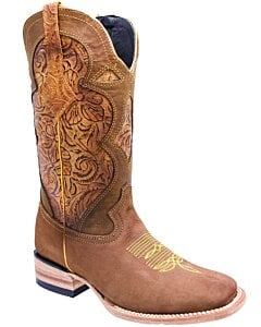 Bota De Mujer Vaquera Tubo Cincelado Color Miel WD 11-501
