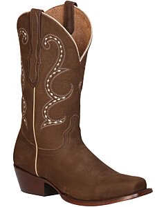 Bota Rodeo De Dama color Camel con bordado en el tubo.