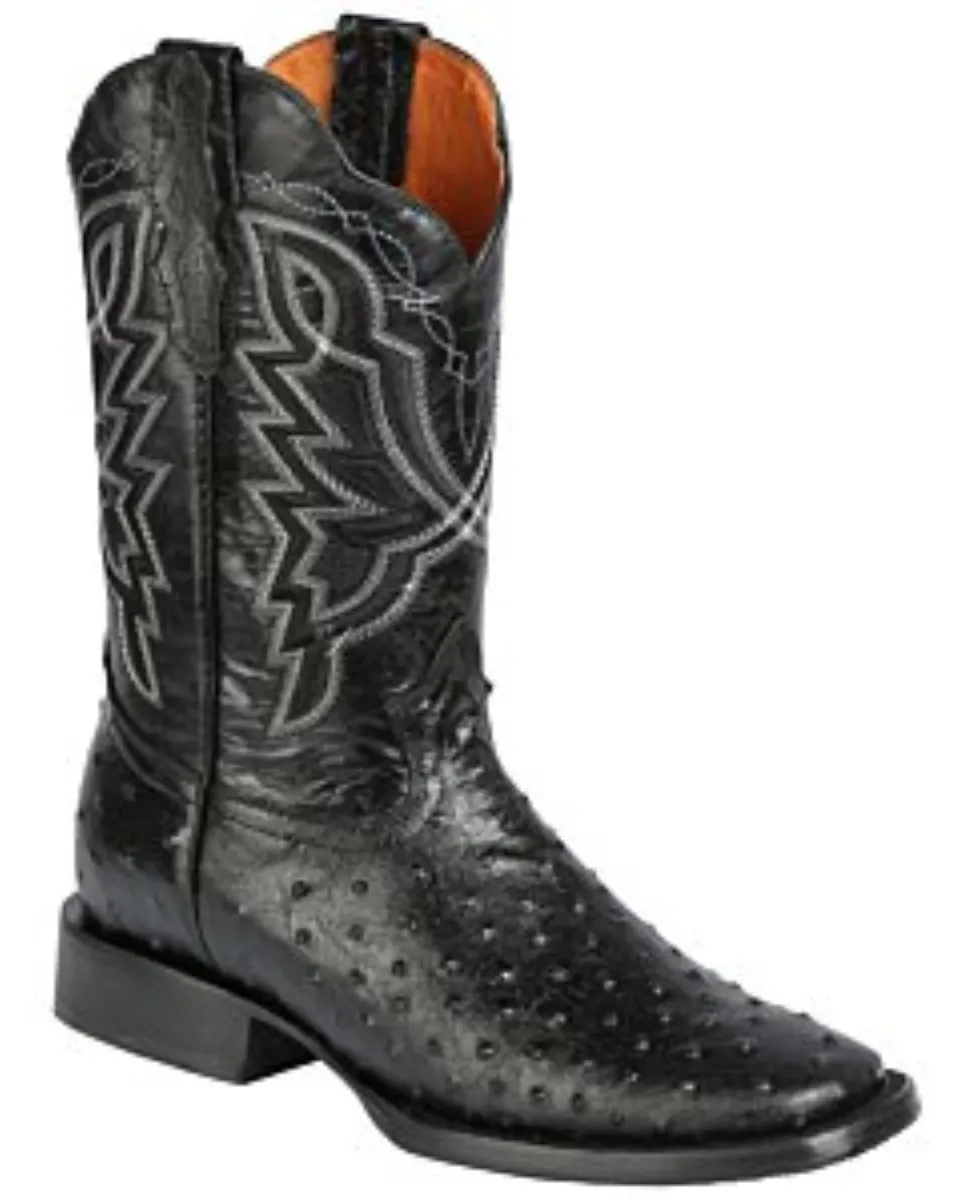 Botas Rodeo Negras Grabado Avestruz El General 44673