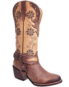 Botas Rodeo Oval Para Mujer WD 11-475 Color Café