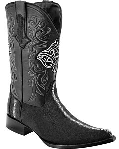 Botas Vaqueras Exóticas Mantarraya Reyna Negras WD11-065