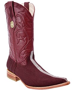 Bota Vaquera Mantarraya Pulida Color Vino WD 11-070