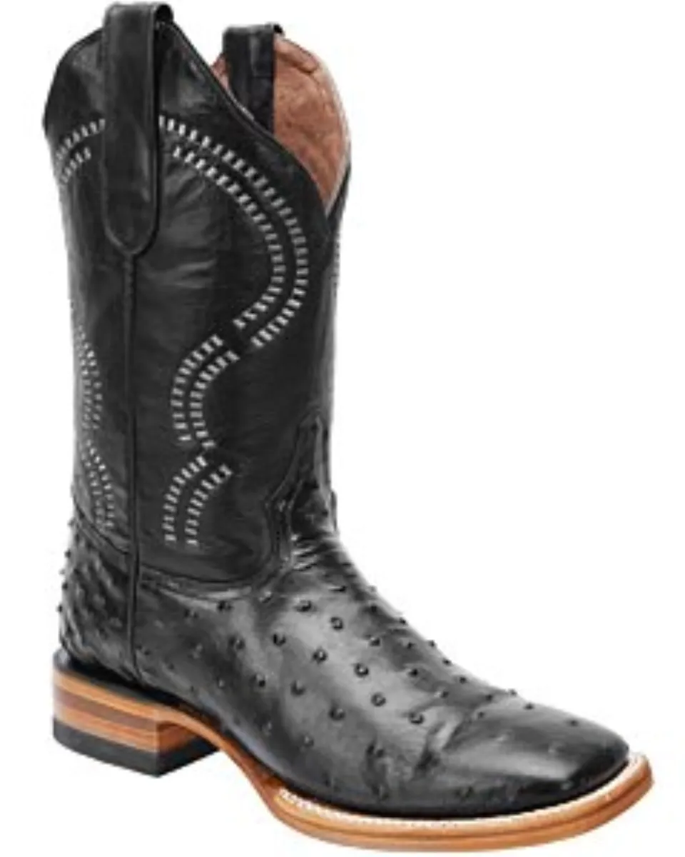 Botas Rodeo Avestruz Imitación Color Negro WD 11-302