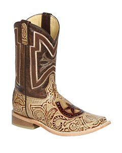 BOTA RODEO EDICION LIMITADA EL GENERAL EDL-20-8 PIEL CINCELADA COLOR ARENA