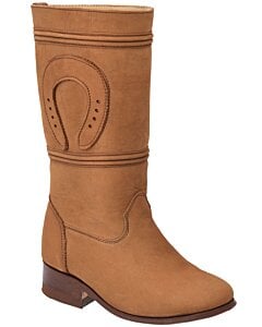 Botas De Niña Para Escaramuza Piel Nobuck Color Tabaco WD 11-355