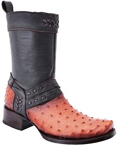 Botas De Avestruz Con Cierre WD 11-017n Color Shedrón