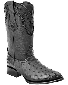 Botas Negras Piel De Avestruz Horma 900 WD 11-184