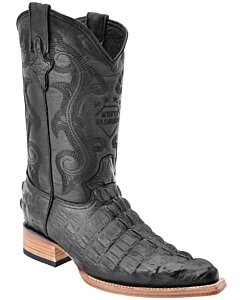Botas Vaqueras Negras Pata Hombre Grabado Caimán Cola WD 11-124