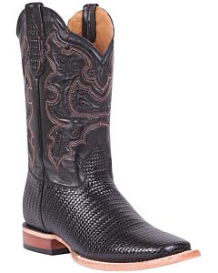 Botas Rodeo Tejido Grabado El General 41790 Color Negro