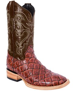 Botas Rodeo Grabadas Monster Fish Color Cognac WD 11-293