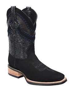 Botas Rodeo White Diamonds Boots Tejidas Nobuck Color Negro 10-322