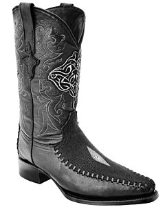Botas Texanas Mantarraya Perla Sencilla Negra WD 11-155
