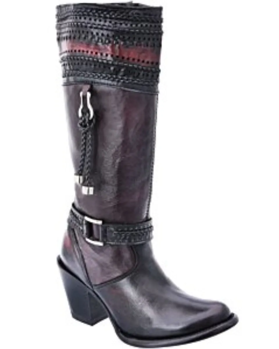 Botas Vaqueras Para Mujer Tiffany Piel Cabra Color Cherry WD 11-527