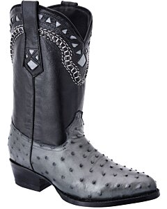 Botas Vaqueras Piel De Avestruz Color Gris Horma 900 WD 11-182