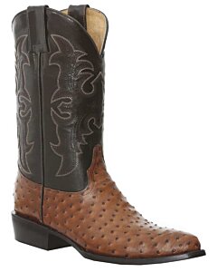 Botas Vaqueras Tradicionales Grabado Avestruz 264-9269 Café Claro