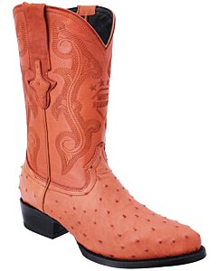 Botas Vaqueras Piel Imitación Avestruz Color Cognac WD 11-228
