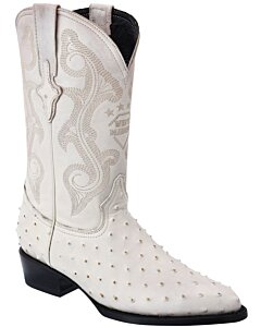 Botas Vaqueras Piel Imitación Avestruz Color Hueso WD 11-226