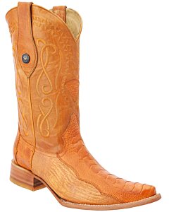 Botas Vaqueras Pata Avestruz 3X De Hombre WD 11-053 Mantequilla