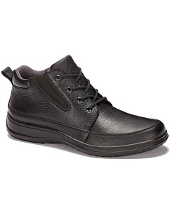 Botines Ferrato Confort De Piel Para Hombre Color Negro Con Agujetas Y Elástico