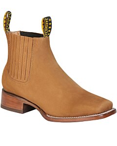 Botin Australiano Piel Nobuck Color Oro Viejo Suela De Cuero