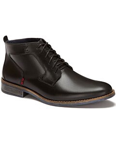 Botín Elegante Negro De Piel Para Hombre Con Agujetas