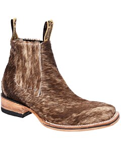 Botín Piel De Becerro Con Pelo Café WD 11-751