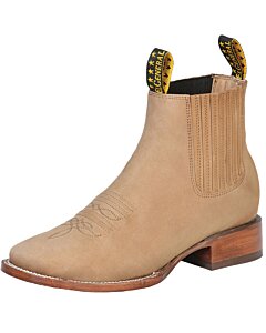 Botines Rodeo Nobuck Suela De Cuero Color Arena El General 126191