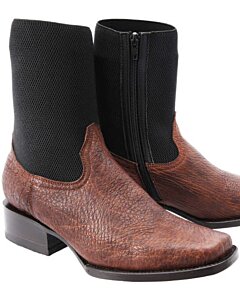 Botin Horma Europea Resorte Al Tobillo Con Zipper WD 10-004 Color Café