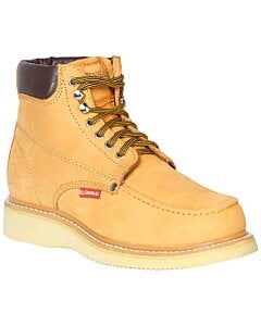 Botines Mil Rayas Agujetas De Trabajo Piel Nobuck Color Mantequilla Tipo Mocasín