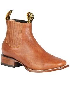 Botines Rodeo Bulldog Piel Tejas Sin Costuras Color Ocre