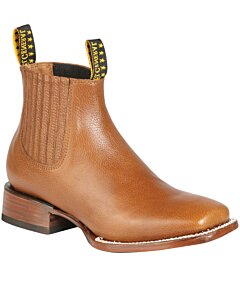 Botines Rodeo Piel Angara Lisa Color Copper Tan Suela De Cuero