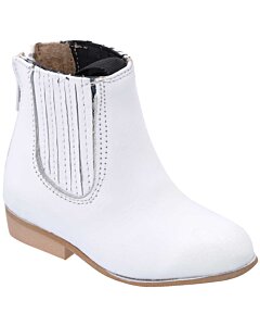 Botín Charro Color Blanco Para Bebe Piel Napa WD 11-352