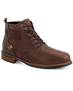 Botín Clásico De Piel Para Hombre Café Claro Suela Bicolor
