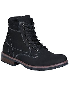 Botines Agujetas Gamuza Color Negro Para Hombre Lam 7502