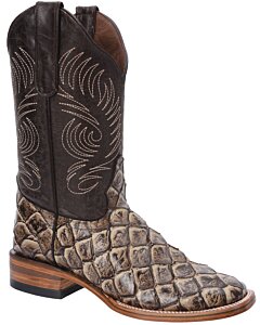 Botas Rodeo Piel Grabada Monster Fish Color Café WD 11-291