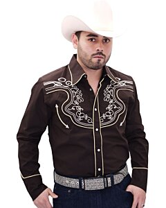 Camisa Vaquera WD Boots 11-912 Café/Blanco