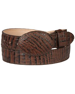 Cinto de Piel Estampado de Panza de Caimán Café