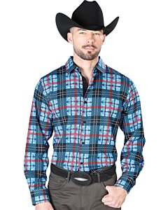 Camisa El Señor De Los Cielos Azul A Cuadros 43690