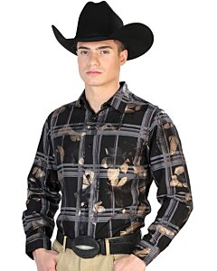 Camisa Negra De Cuadros El Señor De Los Cielos 43839