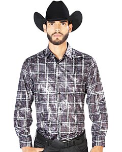 Camisa Negra Con Blanco El Señor De Los Cielos A Cuadros 43848