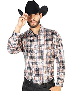 Camisa Color Beige El Señor De Los Cielos A Cuadros 43852
