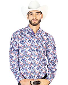 Camisa Blanca Con Estampado Morado El Señor De Los Cielos 126278